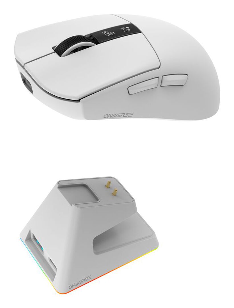 Souris Gaming Sans Fil Vanguard + Dock | Oniverse | Luxion White