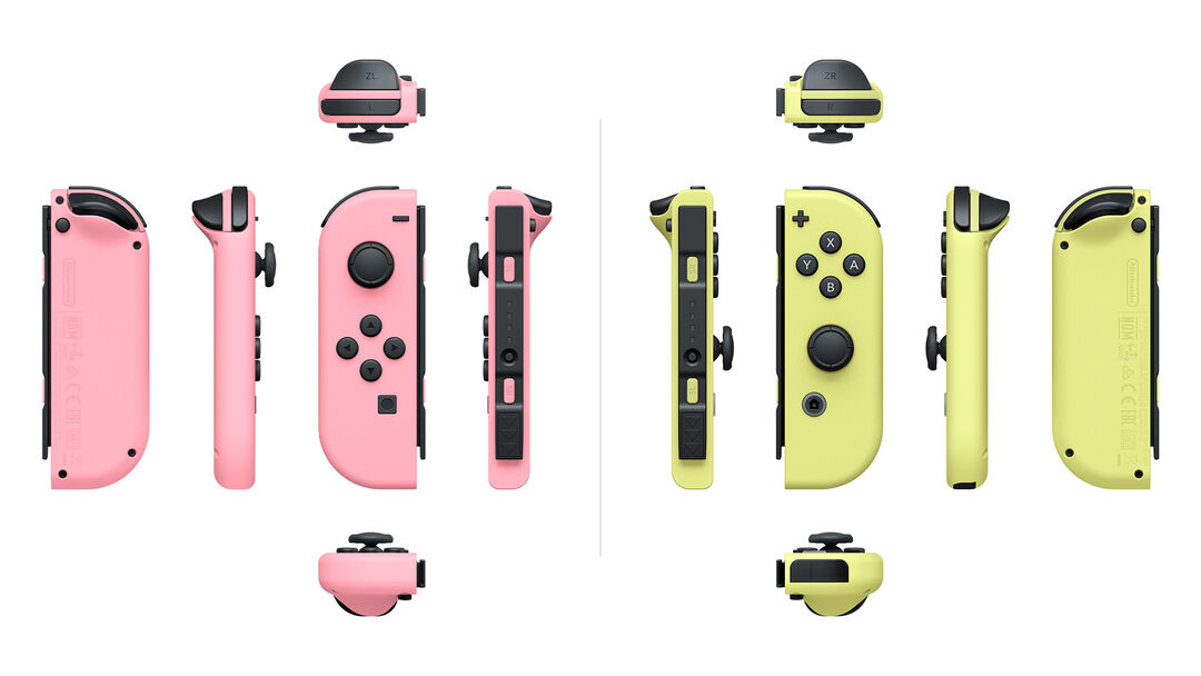 Paire De Manettes Joy-Con Gauche Rose Pastel & Droite Jaune Pastel