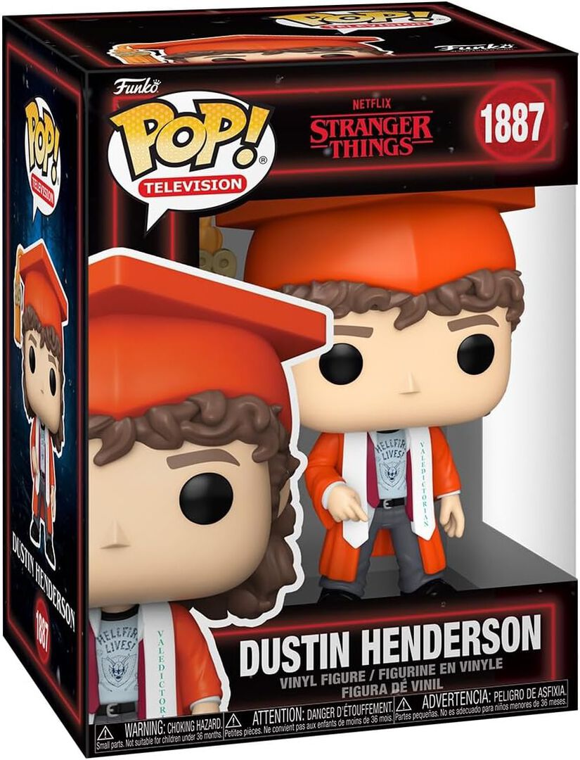 Figurine Funko Pop! N&deg;1887- Stranger Things | Dustin Henderson (remise Dipl&ocirc;mes)