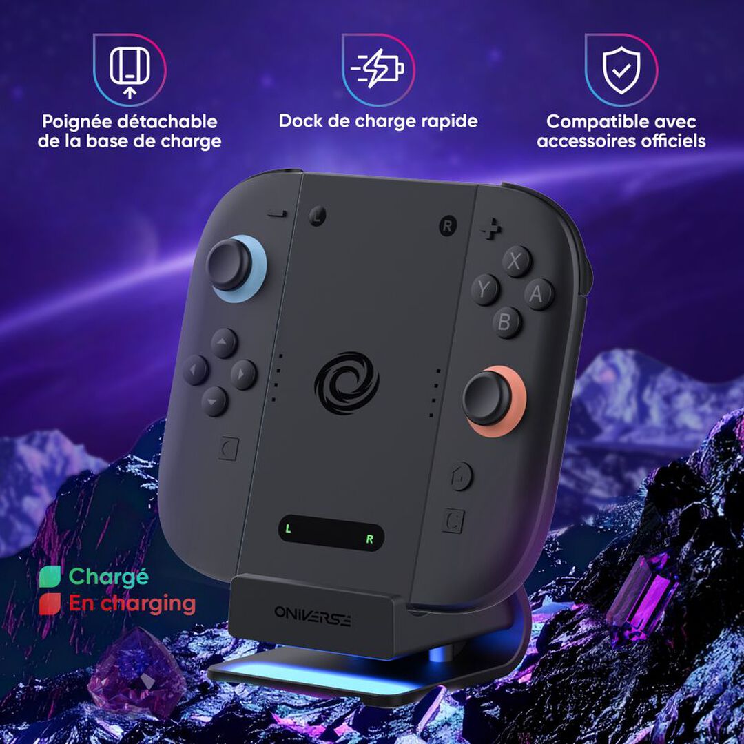 Support De Charge 2 Joycons + Controller Grip | Oniverse | Fusion Dock