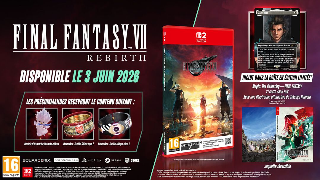 FINAL FANTASY VII REBIRTH &ndash; Nintendo Switch 2 (+ carte promotionnelle exclusive Magic: The Gathering&mdash;FINAL FANTASY)