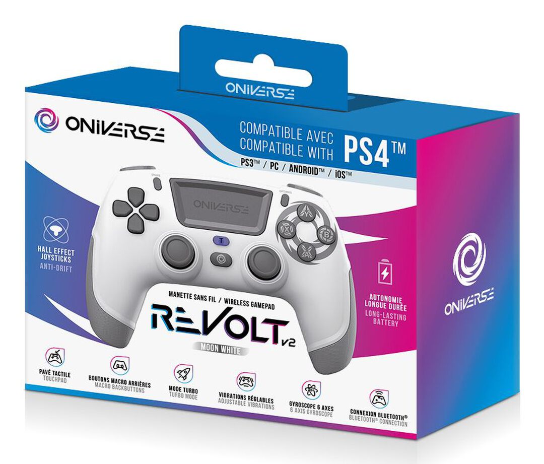 Manette Sans Fil | Oniverse | Revolt V2 Bluetooth Moon White