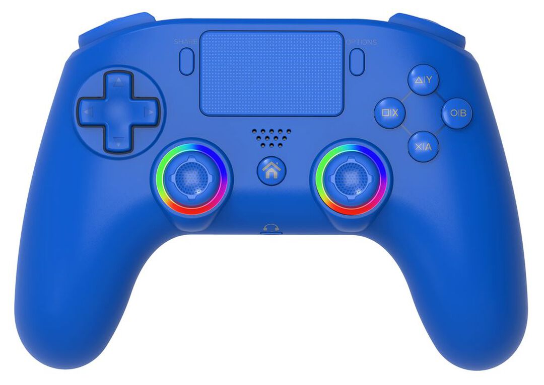 Manette Sans Fil Led Rgb Bleue Ps4/pc