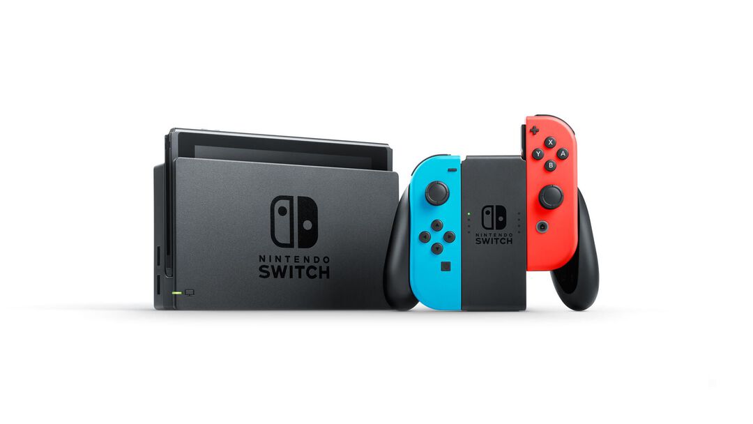 Nintendo Switch Avec 1 Joycon Rouge N&eacute;on + 1 Joycon Bleu N&eacute;on