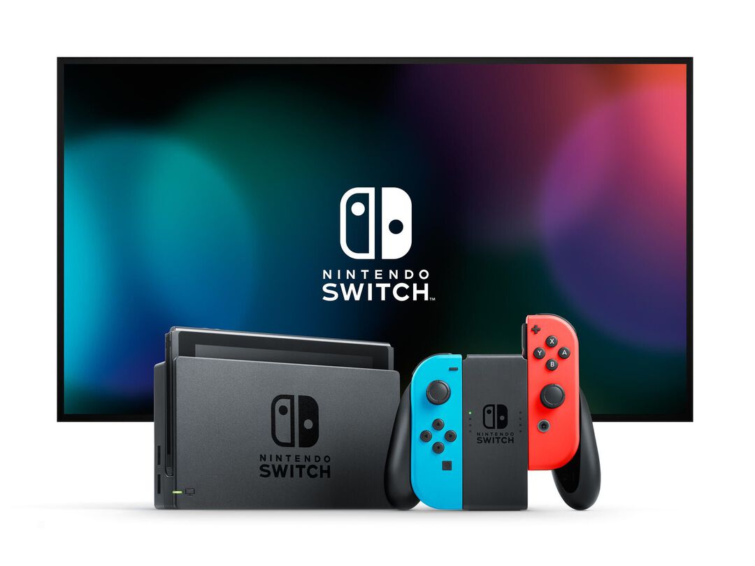 Nintendo Switch Avec 1 Joycon Rouge N&eacute;on + 1 Joycon Bleu N&eacute;on