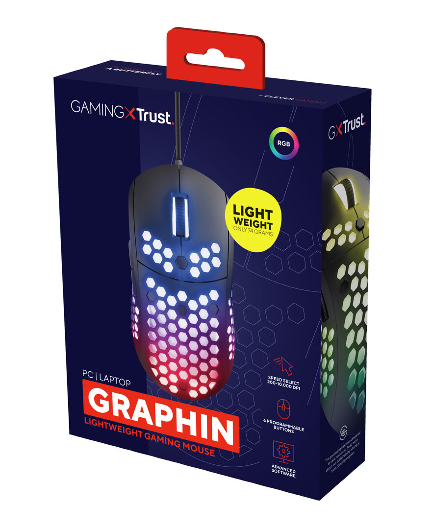Souris Filaire | Trust | Rvb L&eacute;g&egrave;re Graphin