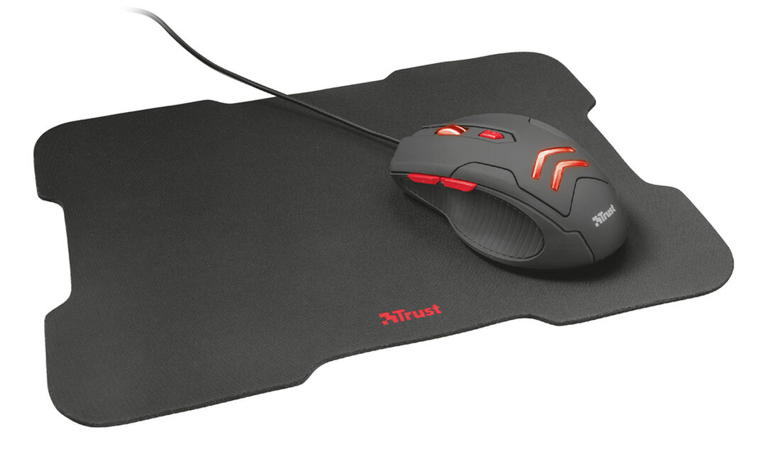 Trust Kit Gaming Complet 4-en-1 Avec Clavier &eacute;clair&eacute; Souris Tapis De Souris Et