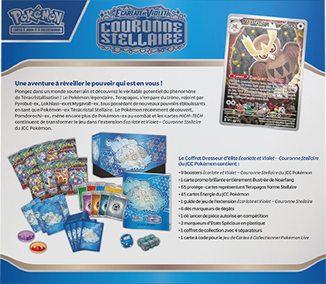 ETB | Pokemon | Coffret Dresseur D'elite Ev07 Couronne Stellaire (terapagos)