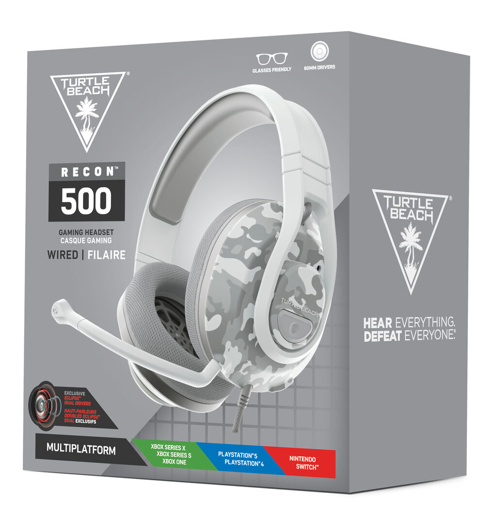 Casque Filaire Noir Turtle Beach Recon 500 Artics Camo