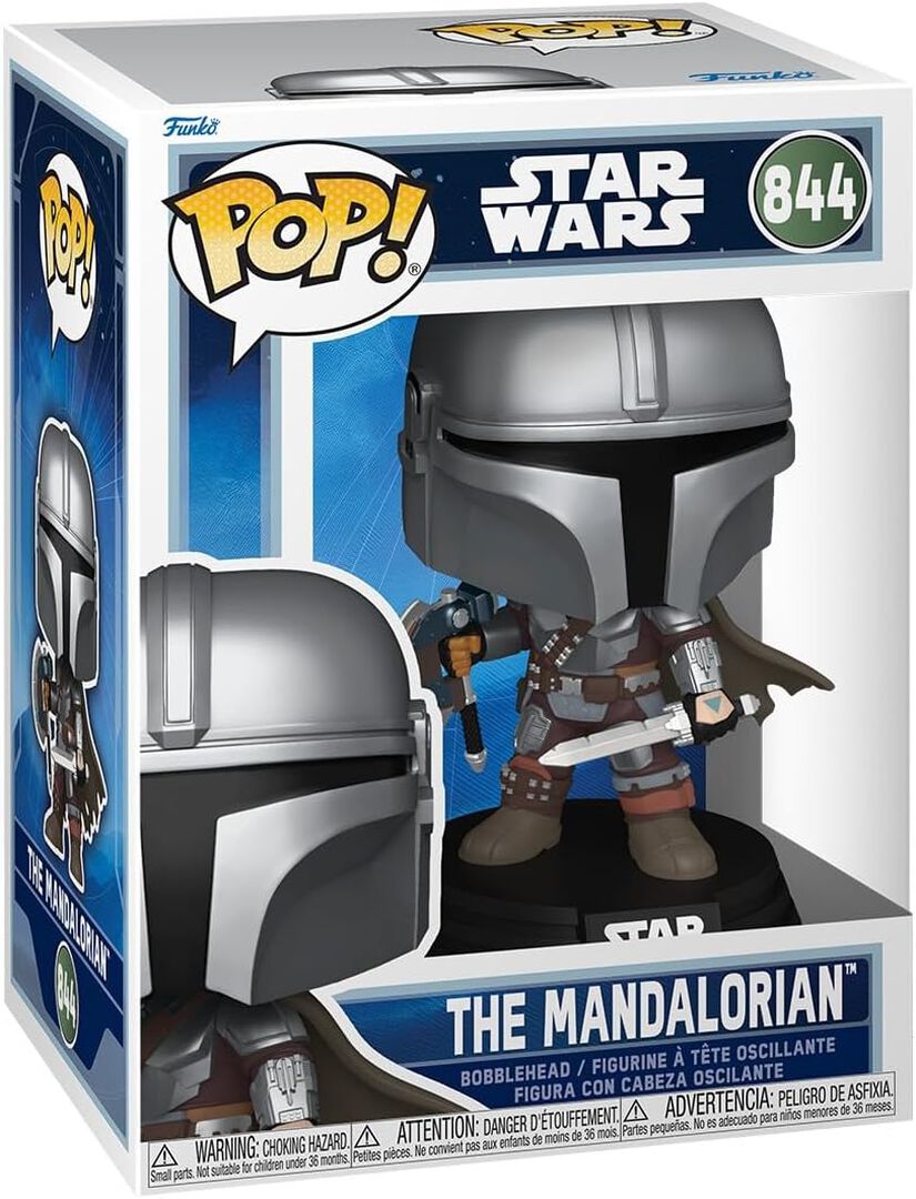 Figurine Funko Pop! N&deg;844 | Mandalorian & Grogu | The Mandalorian (dual Wield)