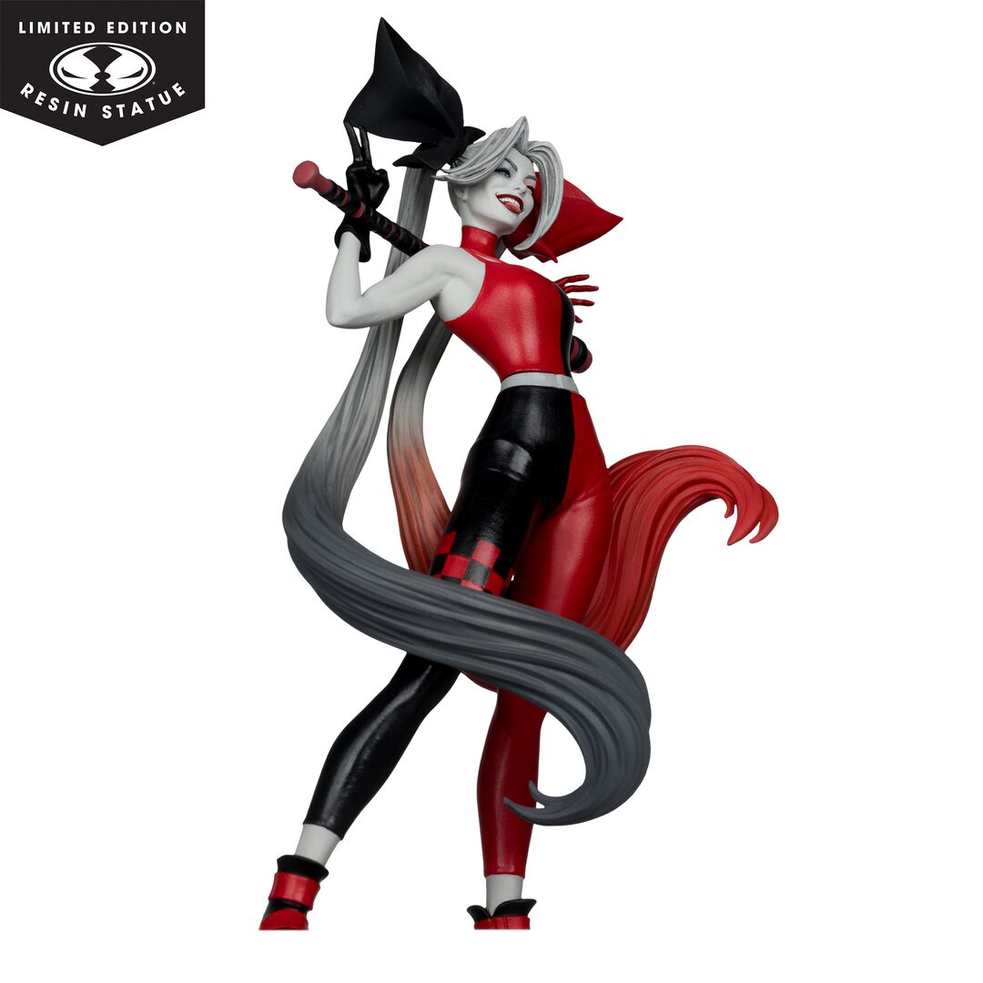 Statue | Harley Quinn Red White & Black By Alex Garner | Dc Direct | Mcfarlane