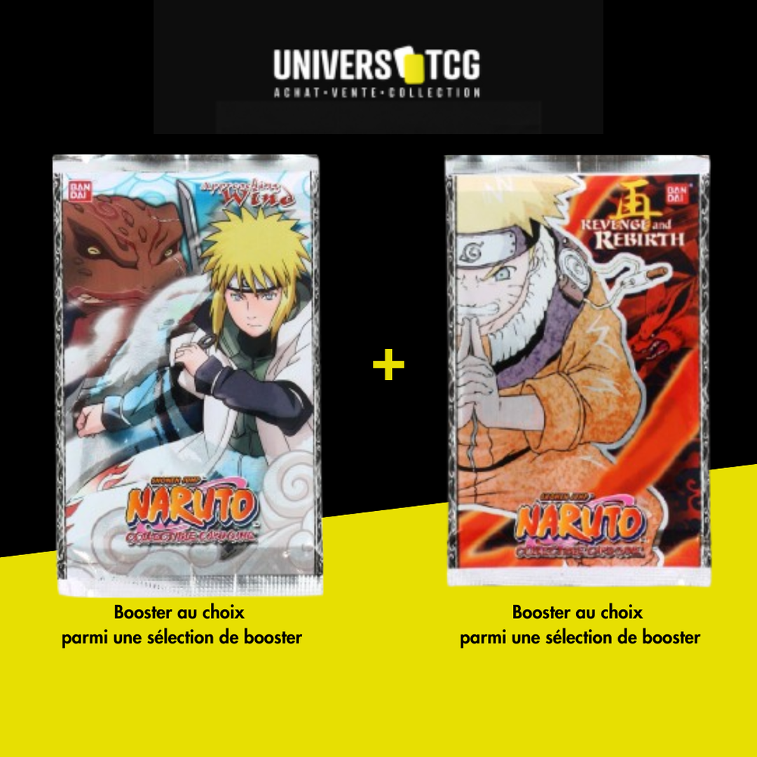 Pack 2 Boosters Naruto Vintage au Choix &ndash; Cartes TCG Officielles 2002-2008