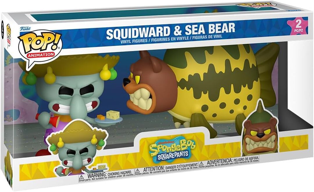 Figurine Funko Pop! | Bob L'eponge | Carlo Tentacule Et Sea Bear 2pk