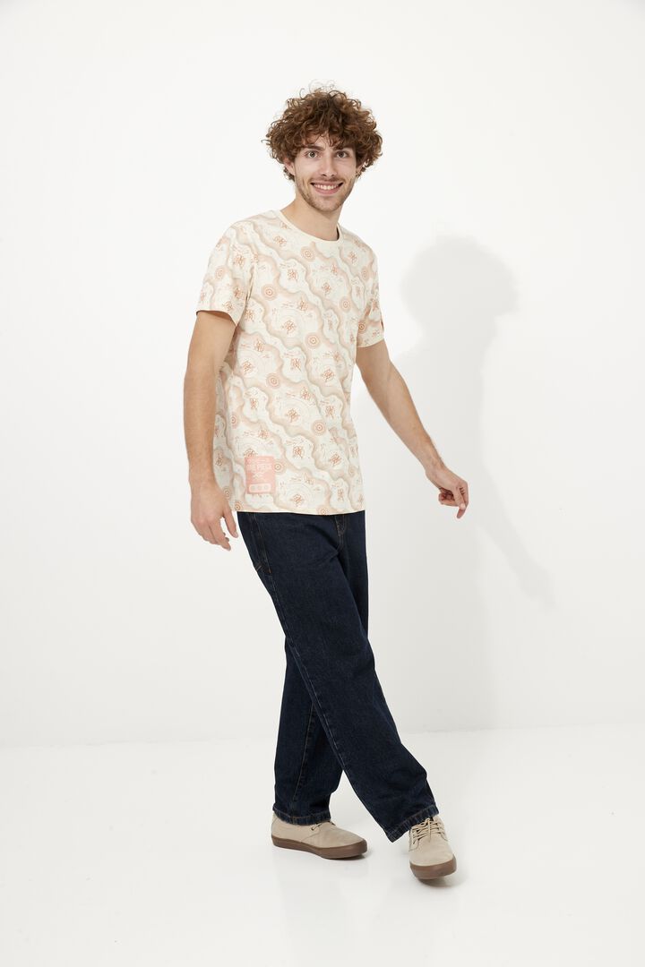 Tshirt | One Piece | Manches Courtes Carte Oc&eacute;ane Beige | Taille S