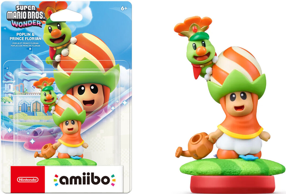 Figurine Amiibo Poplin Et Prince Florian (super Mario Bros. Wonder)