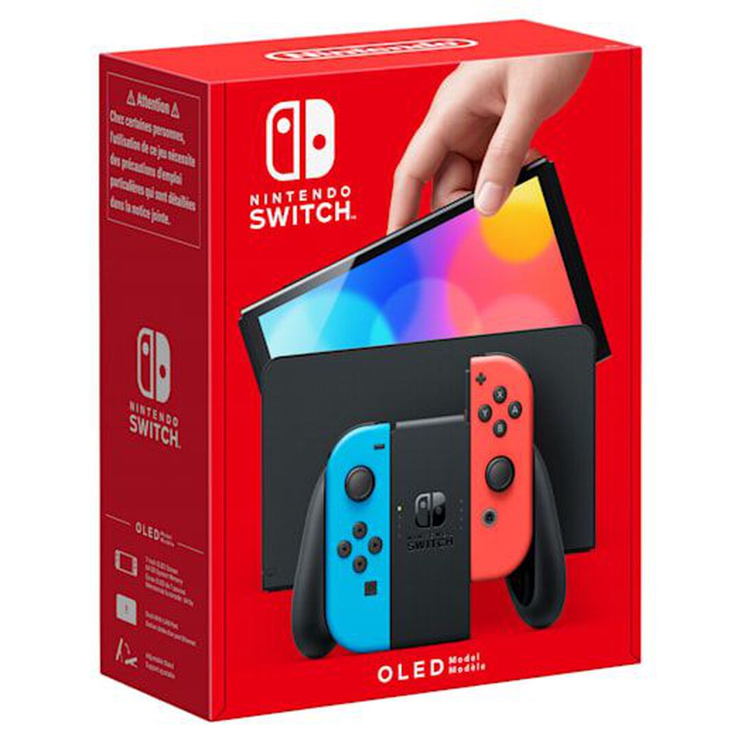 Nintendo Switch Oled Noire | Avec Manettes Joy-con Bleu N&eacute;on/rouge N&eacute;on | Occasion