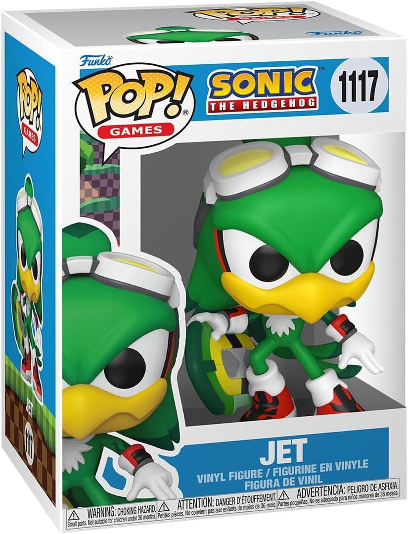 Figurine Funko Pop! N&deg;1117 | Sonic | Jet The Hawk Avec Planche