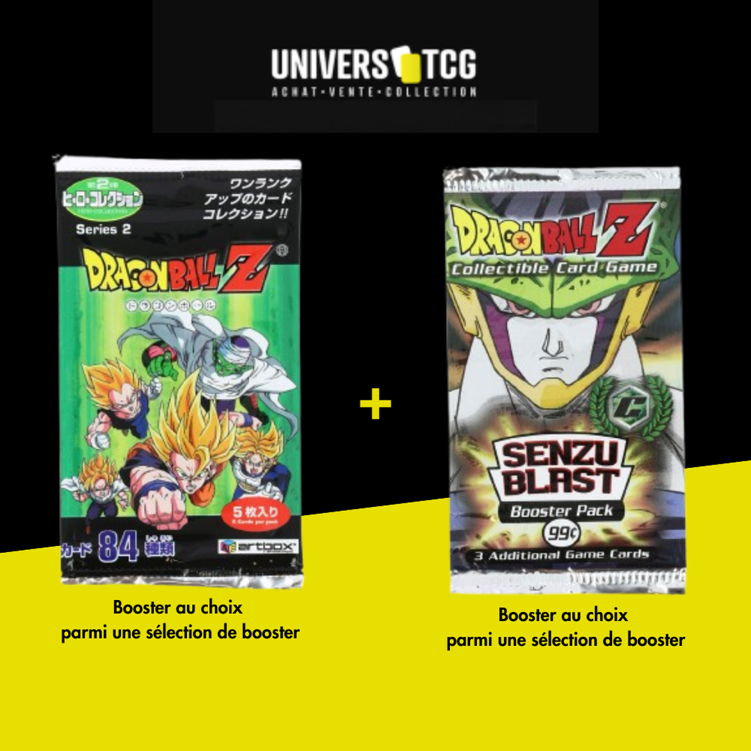 Pack 2 Boosters Dragon Ball Z Vintage au Choix &ndash; Cartes TCG Officielles 2001-2004