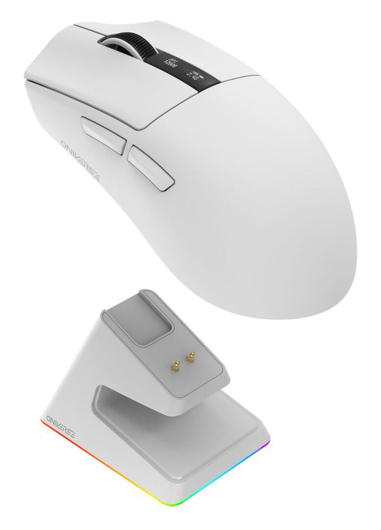 Souris Gaming Sans Fil Vanguard + Dock | Oniverse | Luxion White