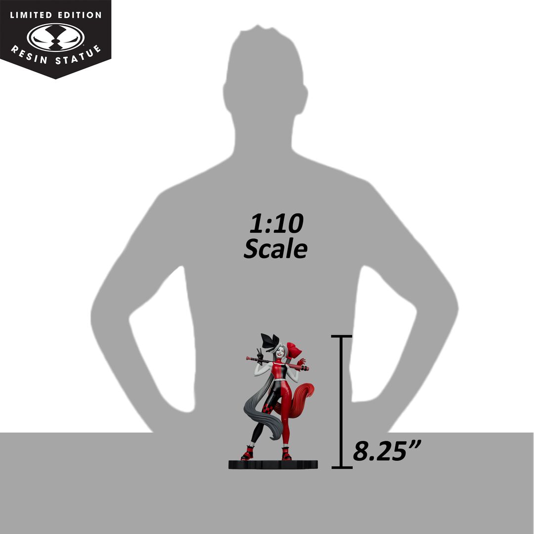 Statue | Harley Quinn Red White & Black By Alex Garner | Dc Direct | Mcfarlane