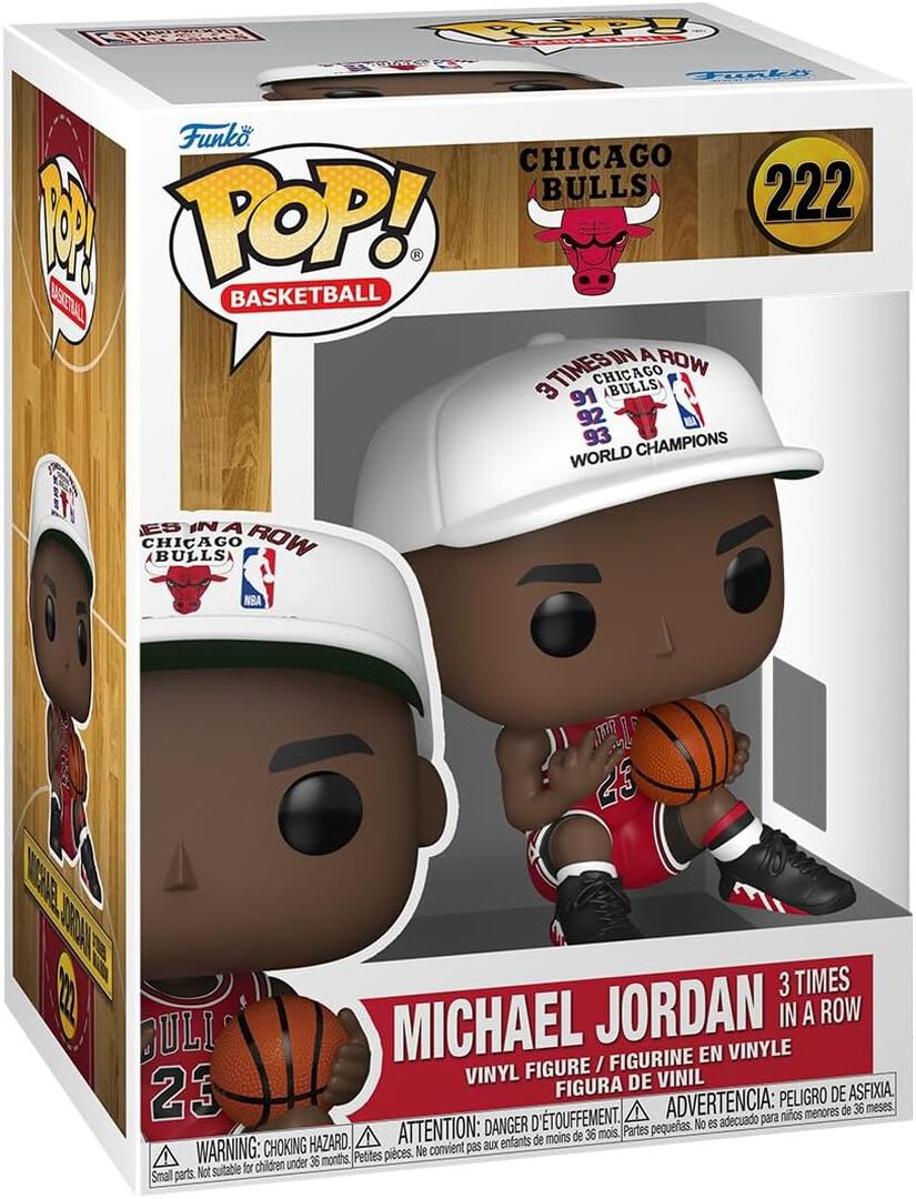 Figurine Funko Pop! N&deg;222 | NBA | Bulls | Michael Jordan (3x A La Suite)