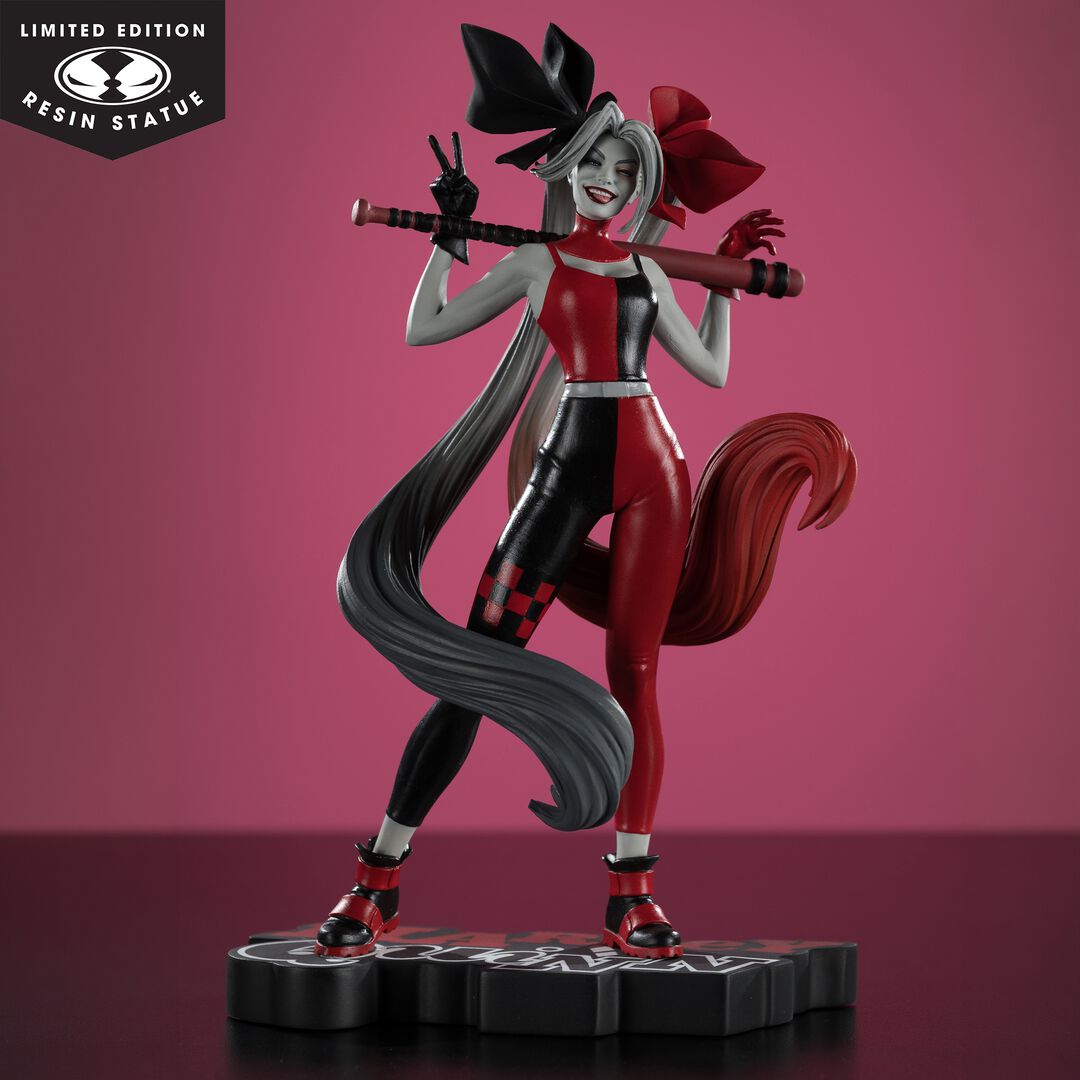 Statue | Harley Quinn Red White & Black By Alex Garner | Dc Direct | Mcfarlane