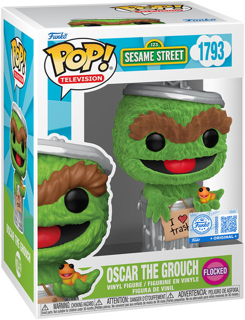 Figurine Funko Pop! N&deg;1793 | Sesame Street | Oscar The Grouch (velour)