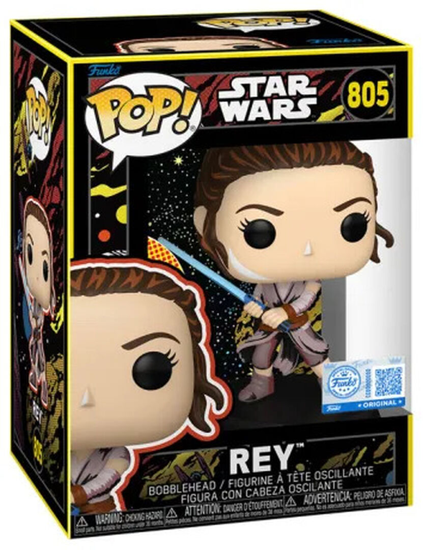 Figurine Funko Pop! N&deg;805 | Star Wars | Le R&eacute;veil De La Force | Rey (retro)