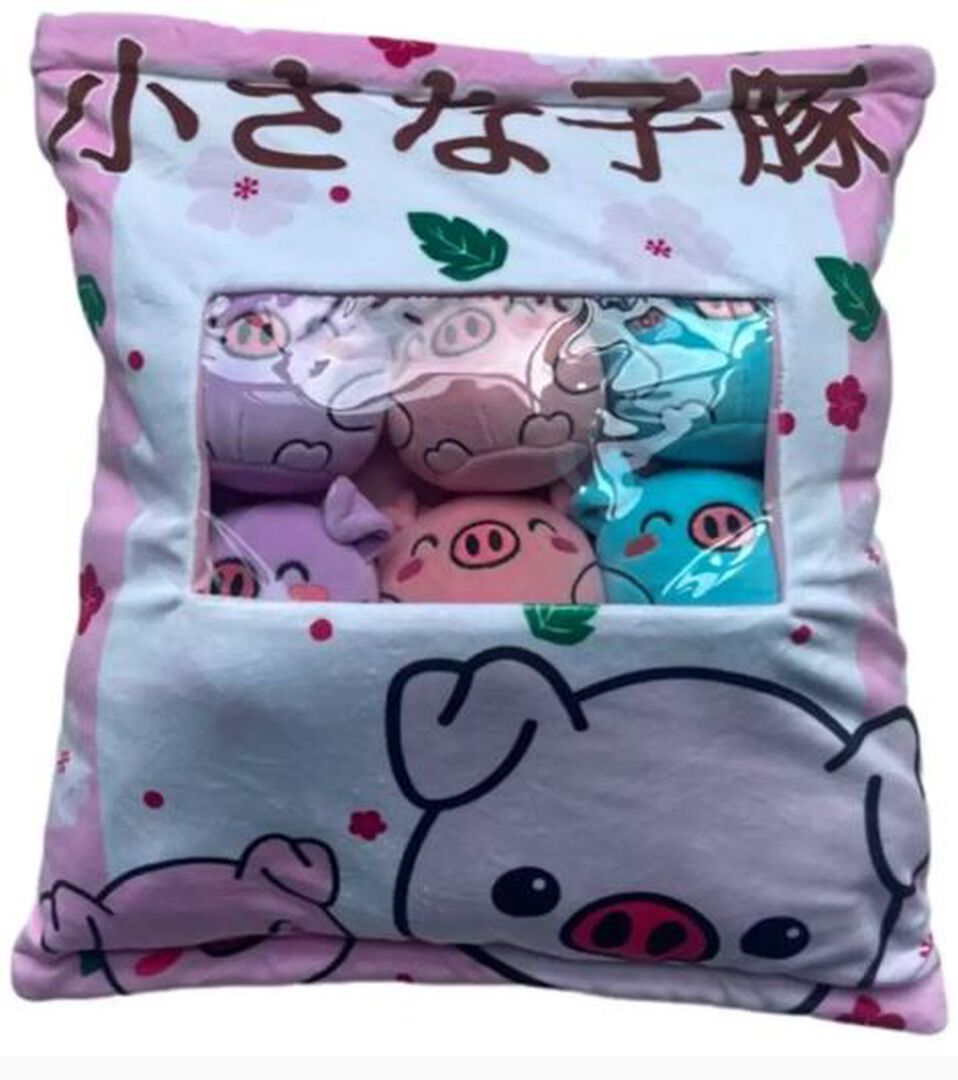 Coussin | Coussin Piggy Contenant 6 Mini Peluches