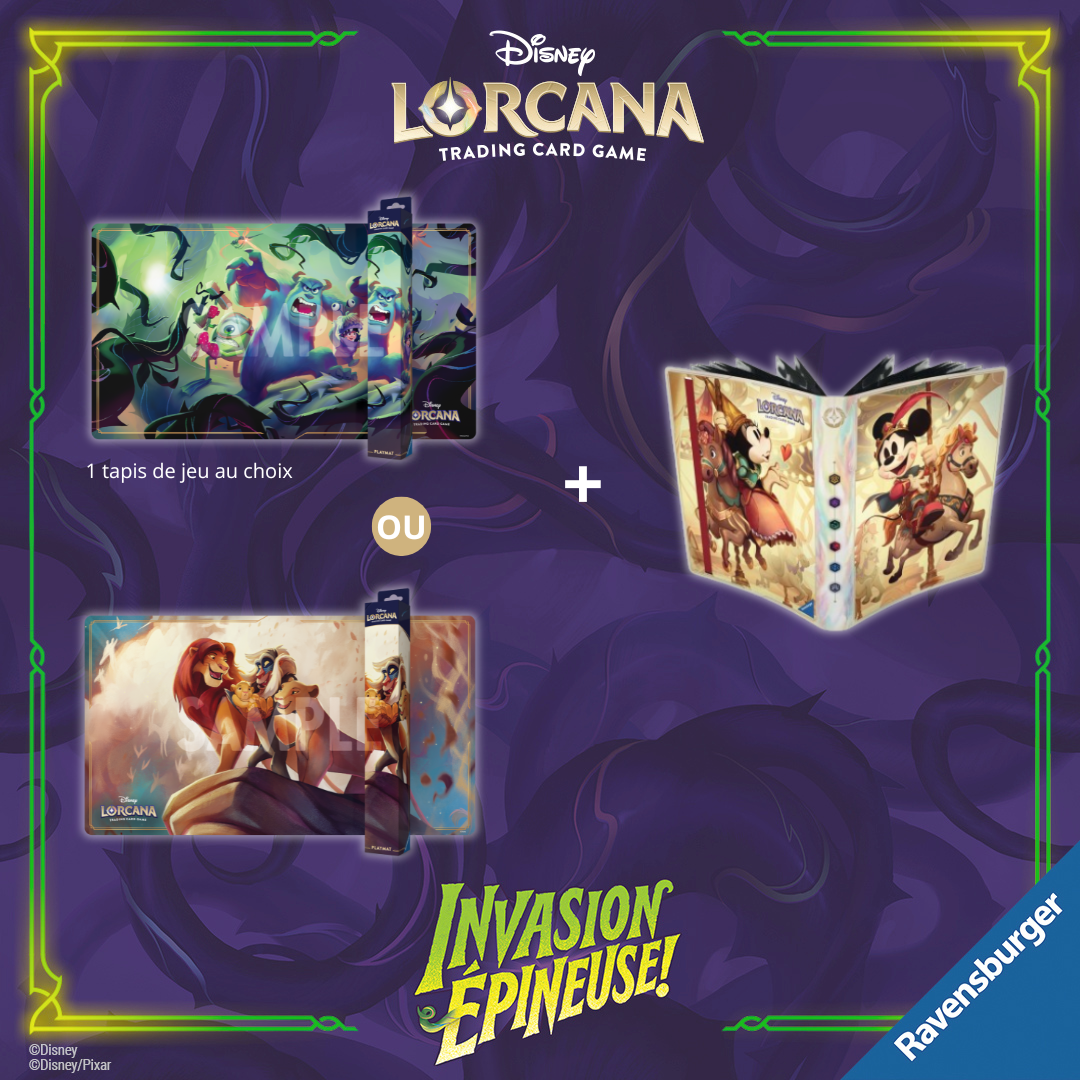 Pack Disney Lorcana Tapis de jeu + Portfolio Mickey