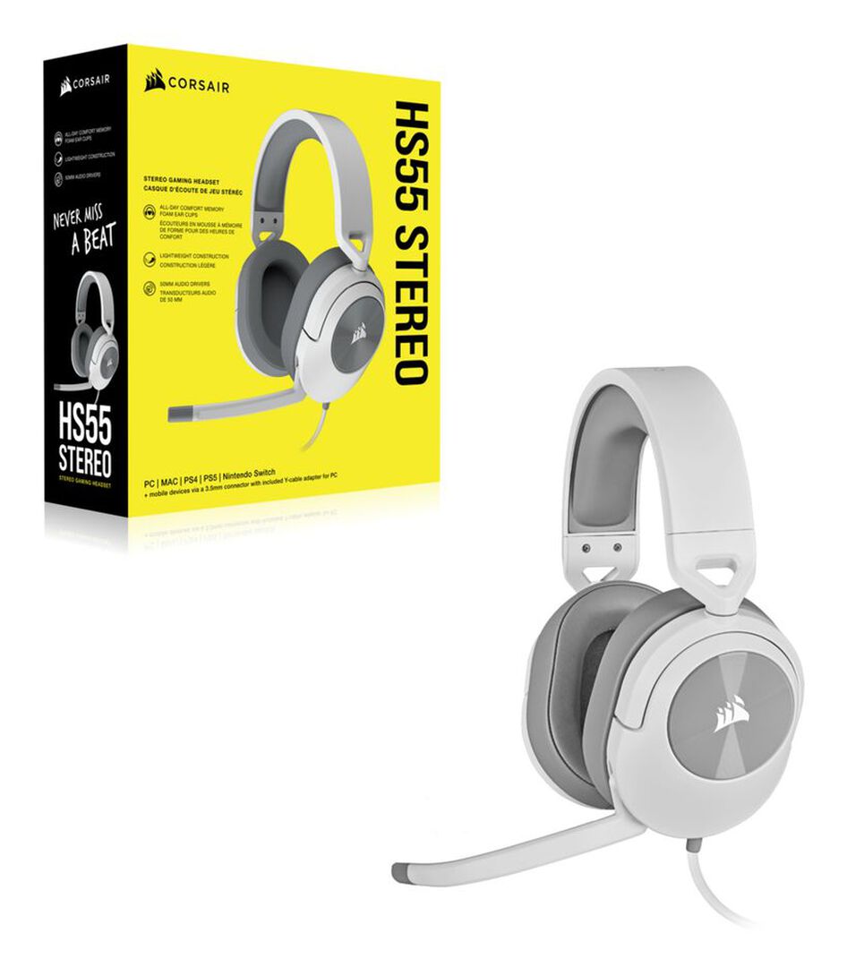 Casque Filaire | Corsair | Hs55 Stereo Blanc
