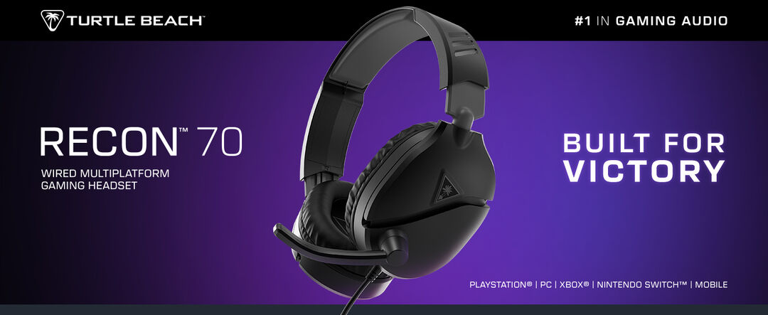 Casque Noir Turtle Beach Recon 70p