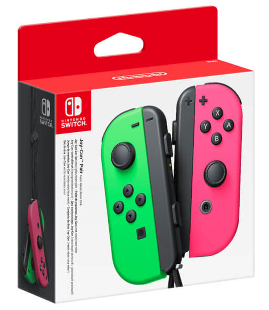 Paire De Manettes Joy-con Gauche Vert N&eacute;on & Droite Rose N&eacute;on